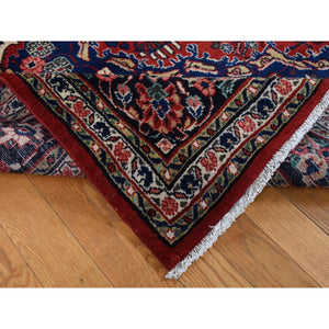 6'8"x10'4" Barn Red, New Persian Bibikabad, Excellent Condition, Pure Wool, Hand Knotted, Oriental Rug FWR526536