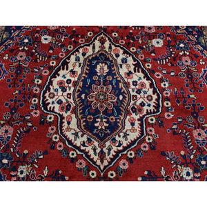 6'8"x10'4" Barn Red, New Persian Bibikabad, Excellent Condition, Pure Wool, Hand Knotted, Oriental Rug FWR526536