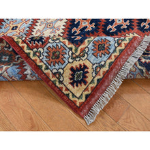 Load image into Gallery viewer, 4&#39;x5&#39;7&quot; Barn Red, Diagonal Repetitive Tribal Design, Afghan Ersari Repetitive Design, Vegetable Dyes, Pure Wool, Hand Knotted, Oriental Rug FWR526554