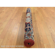 Load image into Gallery viewer, 4&#39;x5&#39;7&quot; Barn Red, Diagonal Repetitive Tribal Design, Afghan Ersari Repetitive Design, Vegetable Dyes, Pure Wool, Hand Knotted, Oriental Rug FWR526554