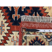 Load image into Gallery viewer, 4&#39;x5&#39;7&quot; Barn Red, Diagonal Repetitive Tribal Design, Afghan Ersari Repetitive Design, Vegetable Dyes, Pure Wool, Hand Knotted, Oriental Rug FWR526554