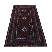 Load image into Gallery viewer, 3&#39;7&quot;x6&#39;6&quot; Light Brown, Afghan Baluch Geometric Design, Pure Wool, Hand Knotted, Oriental Rug FWR526614