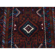 Load image into Gallery viewer, 3&#39;7&quot;x6&#39;6&quot; Light Brown, Afghan Baluch Geometric Design, Pure Wool, Hand Knotted, Oriental Rug FWR526614