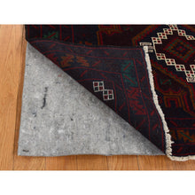 Load image into Gallery viewer, 3&#39;8&quot;x6&#39;6&quot; Space Cadet, Afghan Baluch Geometric Design, Pure Wool, Hand Knotted, Oriental Rug FWR526626