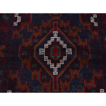 Load image into Gallery viewer, 3&#39;8&quot;x6&#39;6&quot; Space Cadet, Afghan Baluch Geometric Design, Pure Wool, Hand Knotted, Oriental Rug FWR526626