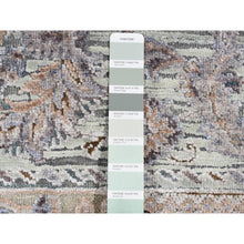 Load image into Gallery viewer, 2&#39;x3&#39; Nyanza Green, Pure Silk with Textured Wool, Mughal Design, Hand Knotted, Mat Oriental Rug FWR526656