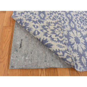 5'3"x7'5" Lavender Purple, Flat Weave Kilim, Pure Wool, Hand Woven, Reversible, Oriental Rug FWR527130