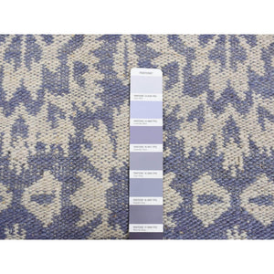 5'3"x7'5" Lavender Purple, Flat Weave Kilim, Pure Wool, Hand Woven, Reversible, Oriental Rug FWR527130