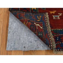 Load image into Gallery viewer, 4&#39;6&quot;x6&#39;4&quot; Maroon Red, Antique Caucasian Armenian, Pure Wool, Hand Knotted, Full Pile, Excellent Condition, Clean, Signed and Dated, Oriental Rug FWR527136