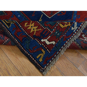 4'6"x6'4" Maroon Red, Antique Caucasian Armenian, Pure Wool, Hand Knotted, Full Pile, Excellent Condition, Clean, Signed and Dated, Oriental Rug FWR527136