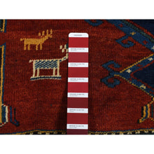 Load image into Gallery viewer, 4&#39;6&quot;x6&#39;4&quot; Maroon Red, Antique Caucasian Armenian, Pure Wool, Hand Knotted, Full Pile, Excellent Condition, Clean, Signed and Dated, Oriental Rug FWR527136