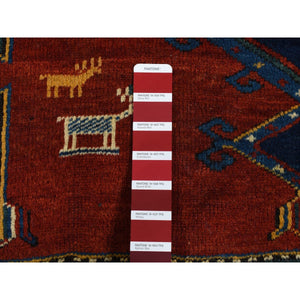 4'6"x6'4" Maroon Red, Antique Caucasian Armenian, Pure Wool, Hand Knotted, Full Pile, Excellent Condition, Clean, Signed and Dated, Oriental Rug FWR527136