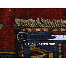 Load image into Gallery viewer, 4&#39;6&quot;x6&#39;4&quot; Maroon Red, Antique Caucasian Armenian, Pure Wool, Hand Knotted, Full Pile, Excellent Condition, Clean, Signed and Dated, Oriental Rug FWR527136