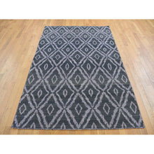 Load image into Gallery viewer, 5&#39;2&quot;x7&#39;5&quot; Olive Black, Flat Weave Kilim, Pure Wool, Hand Woven, Reversible Oriental Rug FWR527412