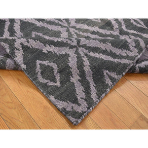 5'2"x7'5" Olive Black, Flat Weave Kilim, Pure Wool, Hand Woven, Reversible Oriental Rug FWR527412