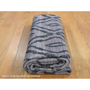 5'2"x7'5" Olive Black, Flat Weave Kilim, Pure Wool, Hand Woven, Reversible Oriental Rug FWR527412