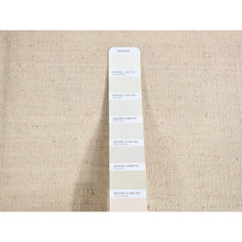 Load image into Gallery viewer, 8&#39;x10&#39;2&quot; Ivory, 100% Wool, Flat Weave Durie Kilim, Vertical Wide Stripe Design, Hand Woven, Reversible Oriental Rug FWR527460