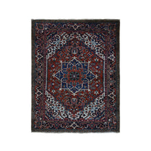 Load image into Gallery viewer, 4&#39;9&quot;x5&#39;10&quot; Chili Red, Antique Persian Heriz in A Small Rare Size, Hand Knotted, Pure Wool, Excellent Condition, Clean with Sides and Ends Professionally Secured, Oriental Rug FWR527490