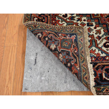 Load image into Gallery viewer, 4&#39;9&quot;x5&#39;10&quot; Chili Red, Antique Persian Heriz in A Small Rare Size, Hand Knotted, Pure Wool, Excellent Condition, Clean with Sides and Ends Professionally Secured, Oriental Rug FWR527490