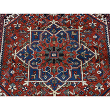 Load image into Gallery viewer, 4&#39;9&quot;x5&#39;10&quot; Chili Red, Antique Persian Heriz in A Small Rare Size, Hand Knotted, Pure Wool, Excellent Condition, Clean with Sides and Ends Professionally Secured, Oriental Rug FWR527490