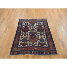 Load image into Gallery viewer, 4&#39;7&quot;x5&#39;6&quot; Prismatic Red, Antique Persian Afshar, Large Geometric Elements, Hand Knotted, Pure Wool, Even Wear, Clean, Sides and Ends Professionally Secured, Oriental Rug FWR527496