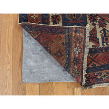 Load image into Gallery viewer, 4&#39;7&quot;x5&#39;6&quot; Prismatic Red, Antique Persian Afshar, Large Geometric Elements, Hand Knotted, Pure Wool, Even Wear, Clean, Sides and Ends Professionally Secured, Oriental Rug FWR527496