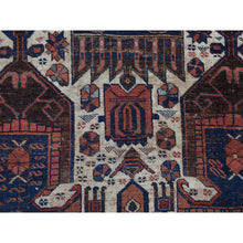 Load image into Gallery viewer, 4&#39;7&quot;x5&#39;6&quot; Prismatic Red, Antique Persian Afshar, Large Geometric Elements, Hand Knotted, Pure Wool, Even Wear, Clean, Sides and Ends Professionally Secured, Oriental Rug FWR527496