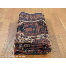 Load image into Gallery viewer, 4&#39;7&quot;x5&#39;6&quot; Prismatic Red, Antique Persian Afshar, Large Geometric Elements, Hand Knotted, Pure Wool, Even Wear, Clean, Sides and Ends Professionally Secured, Oriental Rug FWR527496