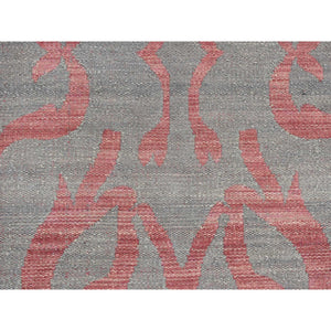 4'x6'2" Battleship Gray, Pure Wool, Flat Weave Kilim, Hand Woven, Reversible Oriental Rug FWR527544