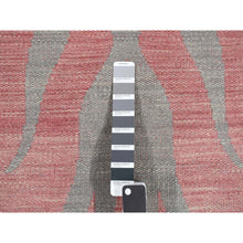 Load image into Gallery viewer, 4&#39;x6&#39; Battleship Gray, Hand Woven, Pure Wool, Flat Weave Kilim, Reversible Oriental Rug FWR527574