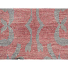 Load image into Gallery viewer, 4&#39;x6&#39; Battleship Gray, Hand Woven, Pure Wool, Flat Weave Kilim, Reversible Oriental Rug FWR527574