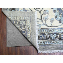 Load image into Gallery viewer, 15&#39;3&quot;x15&#39;3&quot; Stone Gray, Vegetable Dyes, Dense Weave, Fine Peshawar Heriz, Sickle Leaf Design, Hand Knotted, Organic Wool, XL Square Oriental Rug FWR528180