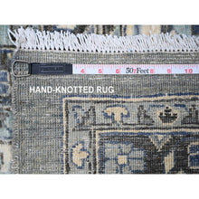 Load image into Gallery viewer, 15&#39;3&quot;x15&#39;3&quot; Stone Gray, Vegetable Dyes, Dense Weave, Fine Peshawar Heriz, Sickle Leaf Design, Hand Knotted, Organic Wool, XL Square Oriental Rug FWR528180