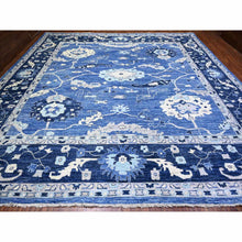 Load image into Gallery viewer, 14&#39;x14&#39; Ocean City Blue, Hand Knotted Afghan Angora Oushak with All Over Design Vegetable Dyes, 100% Wool, Oriental Square Rug FWR528414