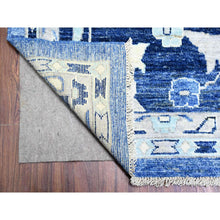 Load image into Gallery viewer, 14&#39;x14&#39; Ocean City Blue, Hand Knotted Afghan Angora Oushak with All Over Design Vegetable Dyes, 100% Wool, Oriental Square Rug FWR528414