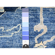 Load image into Gallery viewer, 14&#39;x14&#39; Ocean City Blue, Hand Knotted Afghan Angora Oushak with All Over Design Vegetable Dyes, 100% Wool, Oriental Square Rug FWR528414