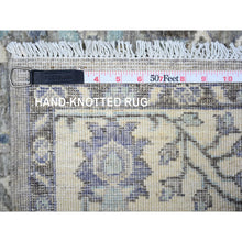 Load image into Gallery viewer, 4&#39;x6&#39; Jubilee Gray With Heron White, Hand Knotted Organic Wool Vegetable Dyes, Dense Weave, Fine Peshawar Heriz, Sickle Leaf Design, Oriental Rug FWR529002