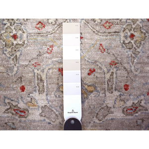 3'1"x13'9" Koala Gray, Fine Aryana Bidjar Garus Design, Natural Dyes, Luxurious Wool, Hand Knotted, Runner Oriental Rug FWR529992