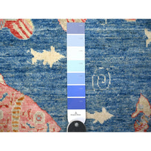 Load image into Gallery viewer, 4&#39;x6&#39; Pantone Blue, Afghan Peshawar Oceanic Fish Design, Vegetable Dyes, Densely Woven Extra Soft Wool Hand Knotted, Colorful Borderless Oriental Rug FWR530352