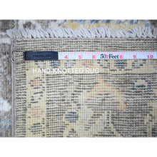 Load image into Gallery viewer, 4&#39;x4&#39; Chelsea Gray, Hand Knotted Extra Soft Wool, Afghan Angora Oushak with Soft Colors, Natural Dyes Oriental Square Rug FWR530664