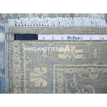 Load image into Gallery viewer, 2&#39;8&quot;x19&#39;9&quot; Goose Gray, Soft Wool, Fine Peshawar with Heriz Design, Hand Knotted, Vegetable Dyes, Dense Weave, XL Runner, Oriental Rug FWR530796