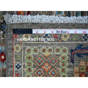 3'10"x5'9" Gauntel Gray, Aryana with Ziegler Mahal All Over Colorful Design, Hand Knotted, Vegetable Dyes, Vibrant Wool, Oriental Rug FWR530886