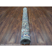 Load image into Gallery viewer, 4&#39;1&quot;x6&#39; Sardine Gray, Bidjar Garus Design, Fine Aryana, Natural Dyes, Luxurious Wool, Hand Knotted, Runner Oriental Rug FWR530904