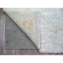 Load image into Gallery viewer, 4&#39;x5&#39;9&quot; Blissful Blue, Faded Out Afghan Angora Oushak and All Over Designs, Hand Knotted Vegetable Dyes Oriental Soft Wool Rug FWR531168