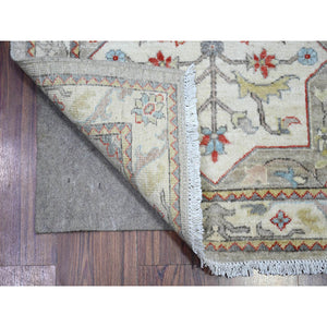 2'7"x18' Slave Grey with Pale Cobalt, Caucasian Akstafa Design, Fine Aryana, Pure Wool, Hand Knotted, XL Runner Oriental Rug FWR531240