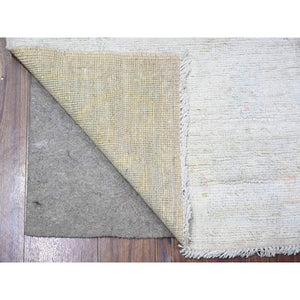 4'1"x5'9" Stargazer Gray, Afghan Angora Oushak with Soft Colors, Vibrant Wool, Hand Knotted Natural Dyes, Oriental Rug FWR531420