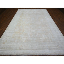 Load image into Gallery viewer, 8&#39;9&quot;x12&#39;5&quot; Apricot Orange, Faded Out Afghan Angora Oushak, Vegetable Dyes with Shiny Wool, Hand Knotted Oriental Rug FWR531474