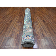 Load image into Gallery viewer, 4&#39;1&quot;x9&#39;3&quot; Lava Gray, Bidjar Garus Design, Fine Aryana, Natural Dyes, Luxurious Wool, Hand Knotted, Runner Oriental Rug FWR531720