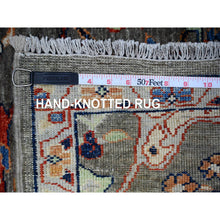 Load image into Gallery viewer, 4&#39;1&quot;x9&#39;3&quot; Lava Gray, Bidjar Garus Design, Fine Aryana, Natural Dyes, Luxurious Wool, Hand Knotted, Runner Oriental Rug FWR531720