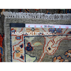 4'1"x9'3" Lava Gray, Bidjar Garus Design, Fine Aryana, Natural Dyes, Luxurious Wool, Hand Knotted, Runner Oriental Rug FWR531720